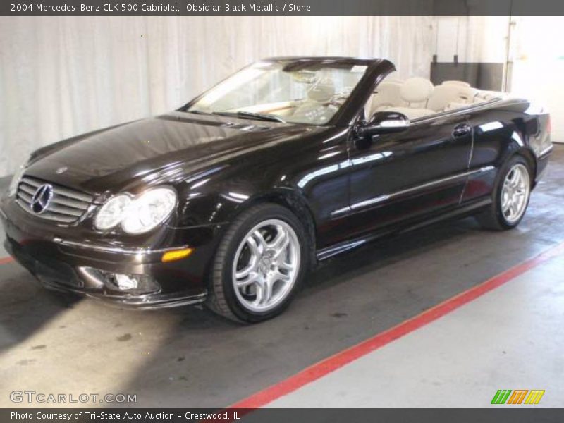 Obsidian Black Metallic / Stone 2004 Mercedes-Benz CLK 500 Cabriolet