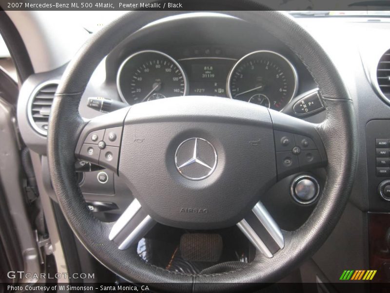 Pewter Metallic / Black 2007 Mercedes-Benz ML 500 4Matic