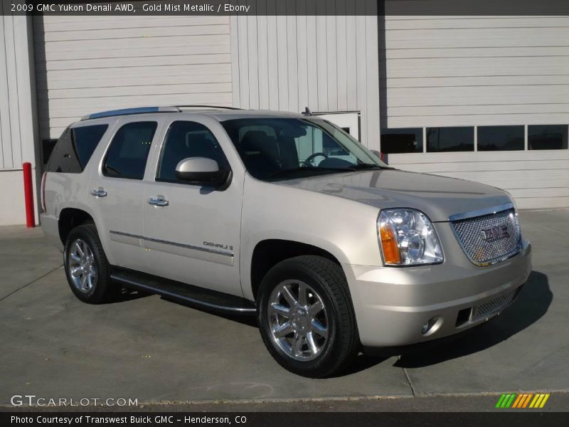 Gold Mist Metallic / Ebony 2009 GMC Yukon Denali AWD