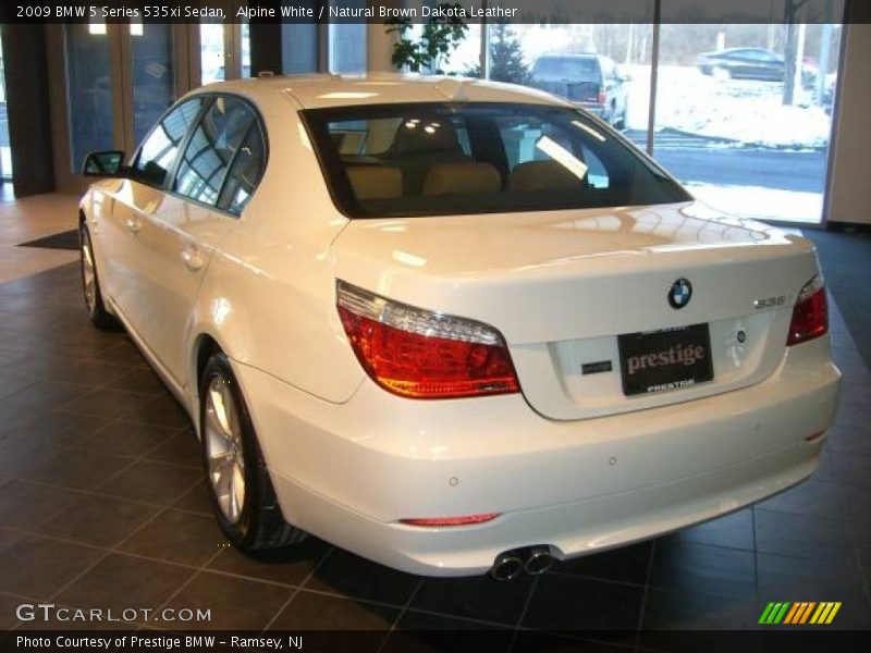 Alpine White / Natural Brown Dakota Leather 2009 BMW 5 Series 535xi Sedan