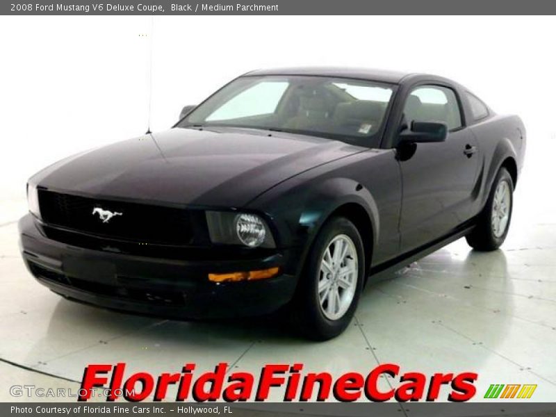 Black / Medium Parchment 2008 Ford Mustang V6 Deluxe Coupe