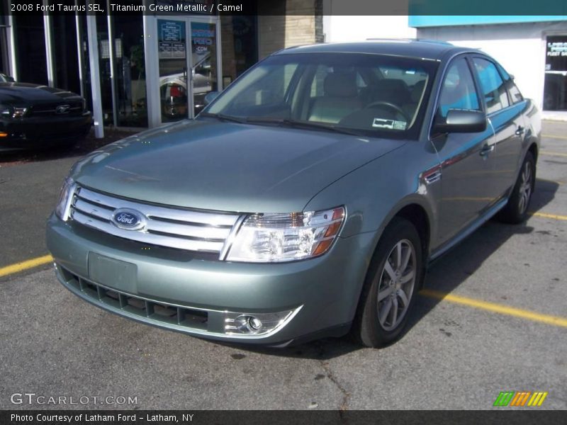 Titanium Green Metallic / Camel 2008 Ford Taurus SEL