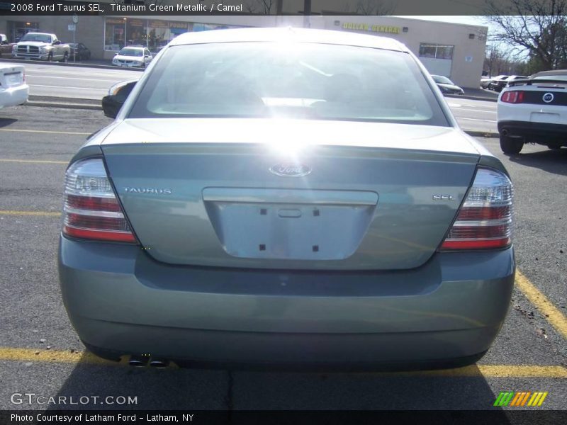 Titanium Green Metallic / Camel 2008 Ford Taurus SEL