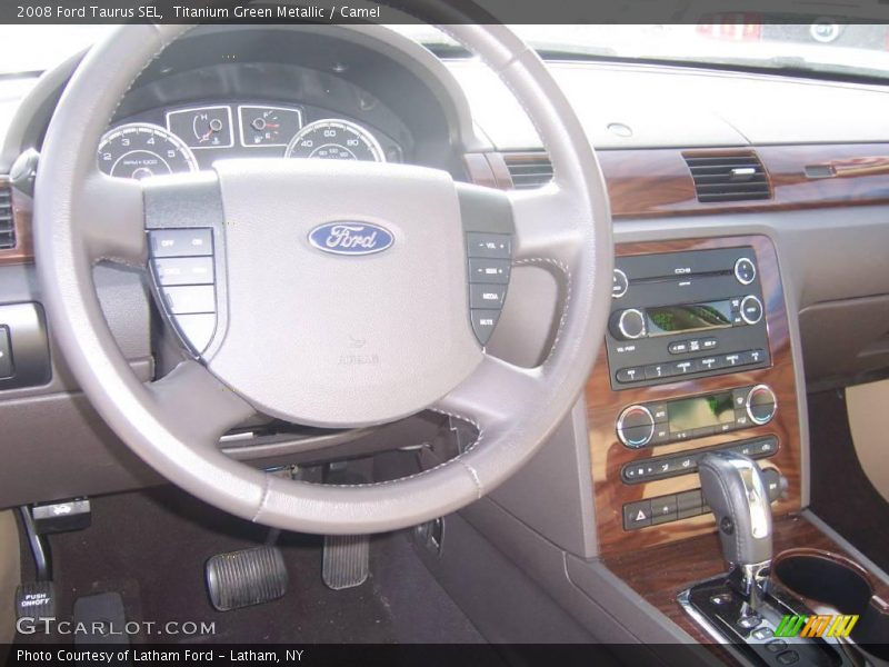 Titanium Green Metallic / Camel 2008 Ford Taurus SEL
