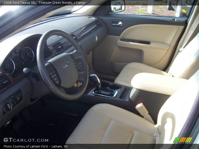 Titanium Green Metallic / Camel 2008 Ford Taurus SEL