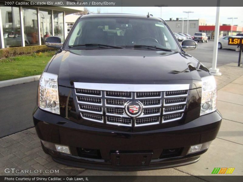 Black Raven / Ebony/Ebony 2007 Cadillac Escalade ESV AWD