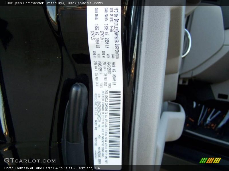 Black / Saddle Brown 2006 Jeep Commander Limited 4x4
