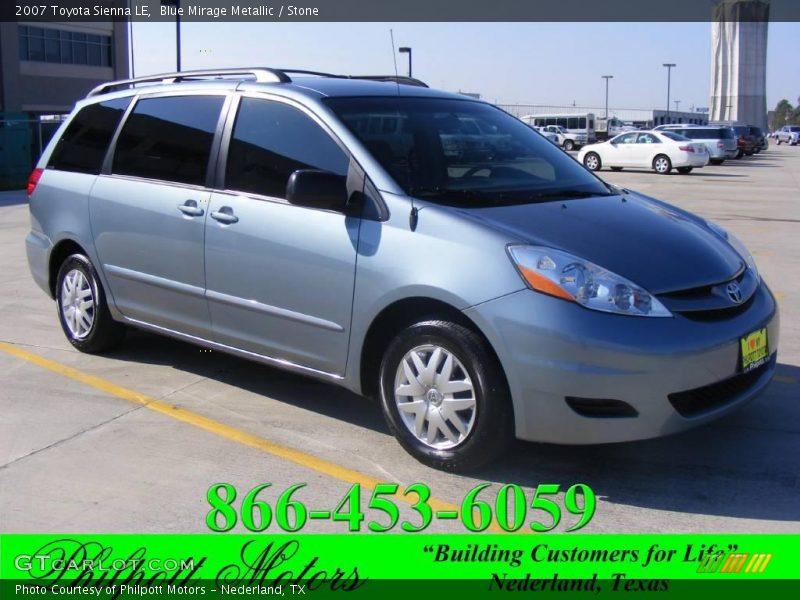 Blue Mirage Metallic / Stone 2007 Toyota Sienna LE