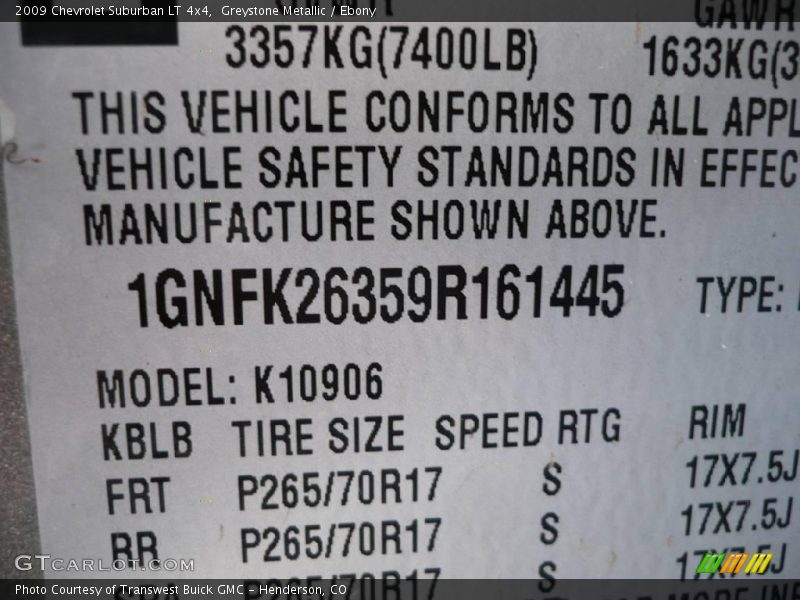 Greystone Metallic / Ebony 2009 Chevrolet Suburban LT 4x4