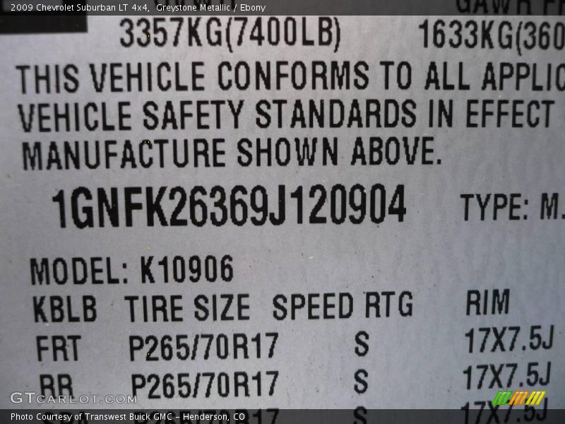 Greystone Metallic / Ebony 2009 Chevrolet Suburban LT 4x4