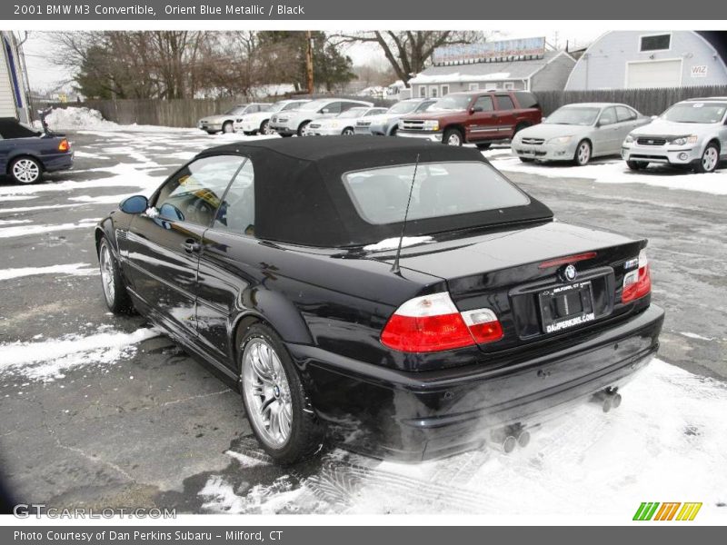 Orient Blue Metallic / Black 2001 BMW M3 Convertible