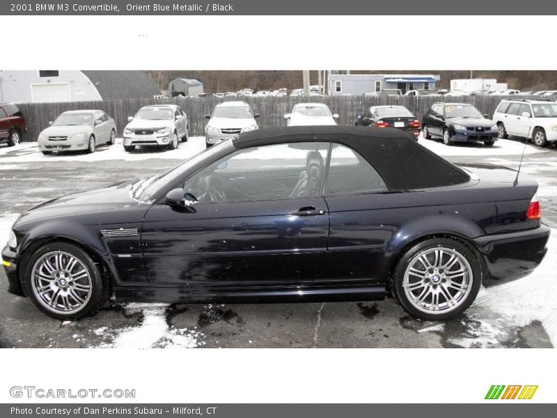 Orient Blue Metallic / Black 2001 BMW M3 Convertible