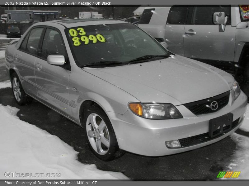 Sunlight Silver Metallic / Off Black 2003 Mazda Protege ES