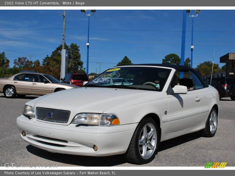 White / Beige 2002 Volvo C70 HT Convertible