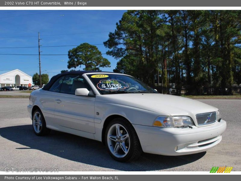 White / Beige 2002 Volvo C70 HT Convertible