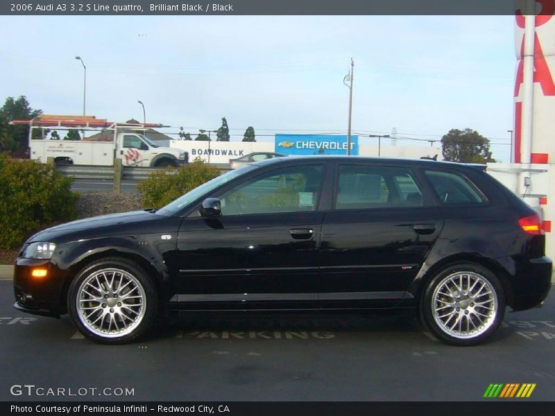Brilliant Black / Black 2006 Audi A3 3.2 S Line quattro