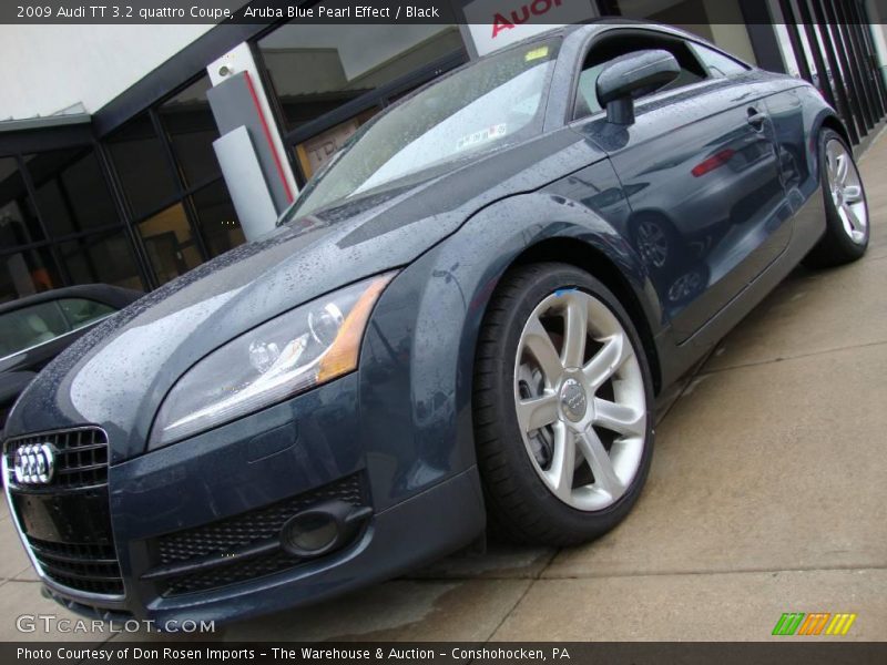 Aruba Blue Pearl Effect / Black 2009 Audi TT 3.2 quattro Coupe