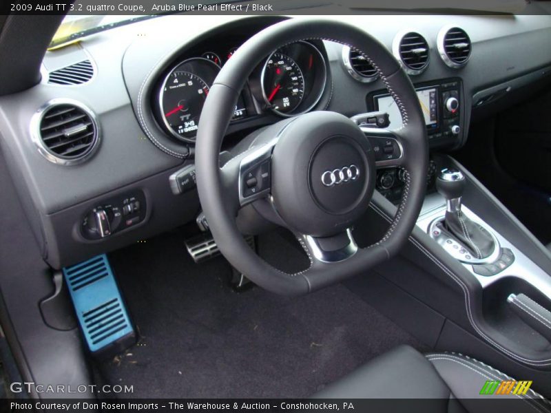 Aruba Blue Pearl Effect / Black 2009 Audi TT 3.2 quattro Coupe