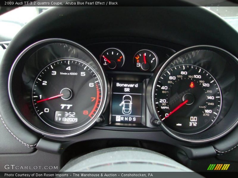 Aruba Blue Pearl Effect / Black 2009 Audi TT 3.2 quattro Coupe