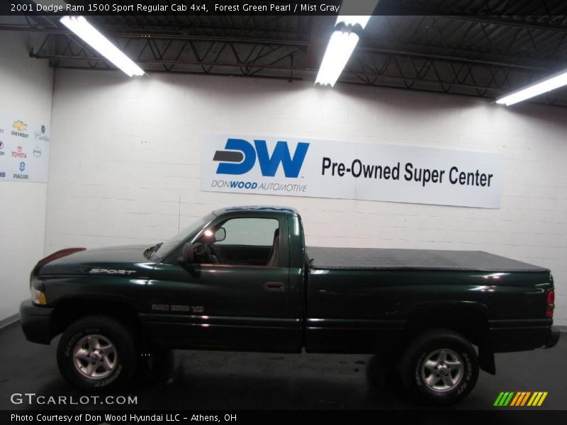 Forest Green Pearl / Mist Gray 2001 Dodge Ram 1500 Sport Regular Cab 4x4