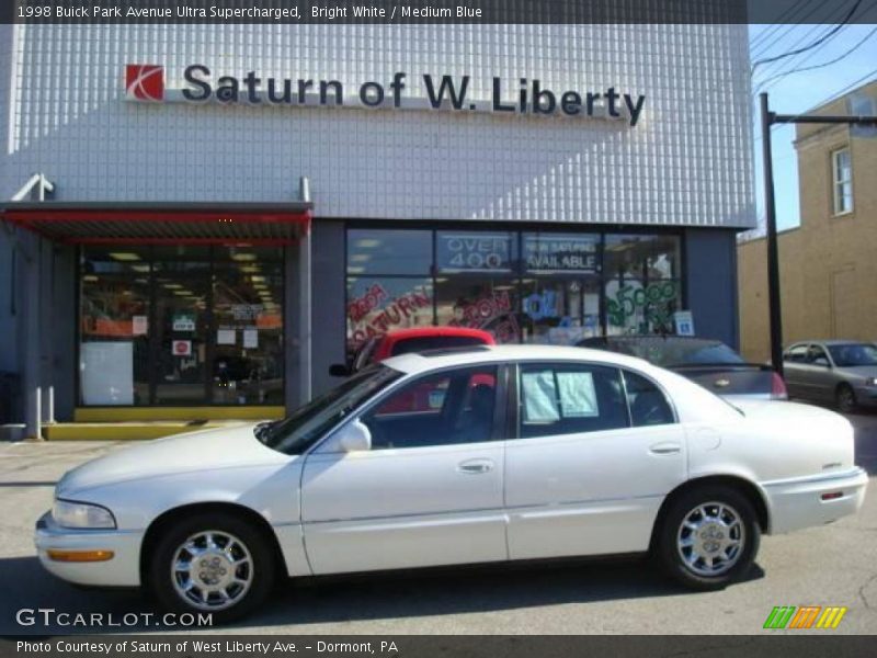 Bright White / Medium Blue 1998 Buick Park Avenue Ultra Supercharged