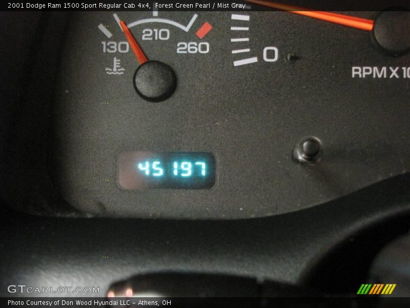 Forest Green Pearl / Mist Gray 2001 Dodge Ram 1500 Sport Regular Cab 4x4