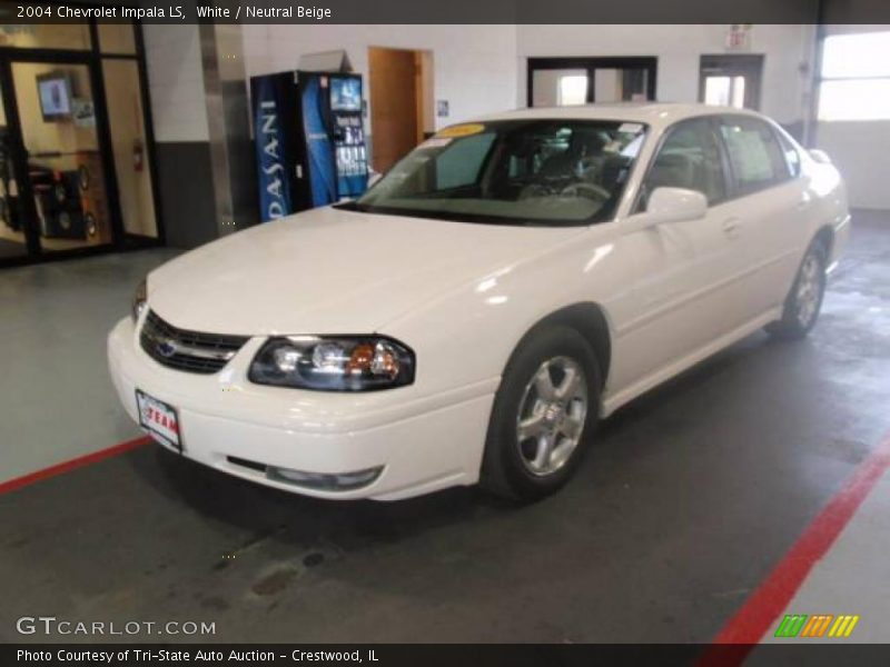 White / Neutral Beige 2004 Chevrolet Impala LS