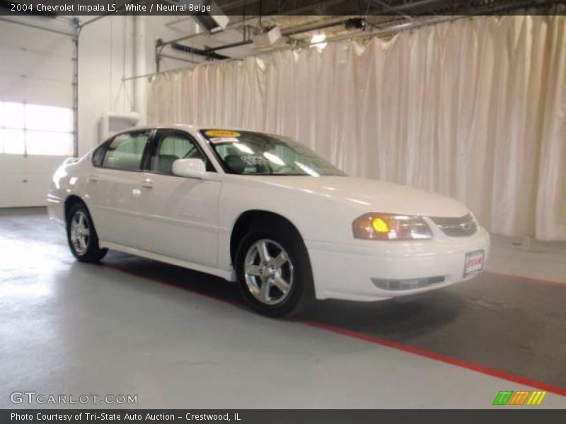 White / Neutral Beige 2004 Chevrolet Impala LS
