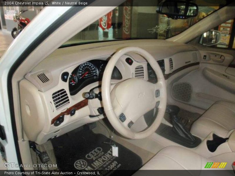 White / Neutral Beige 2004 Chevrolet Impala LS