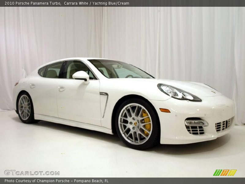 Carrara White / Yachting Blue/Cream 2010 Porsche Panamera Turbo