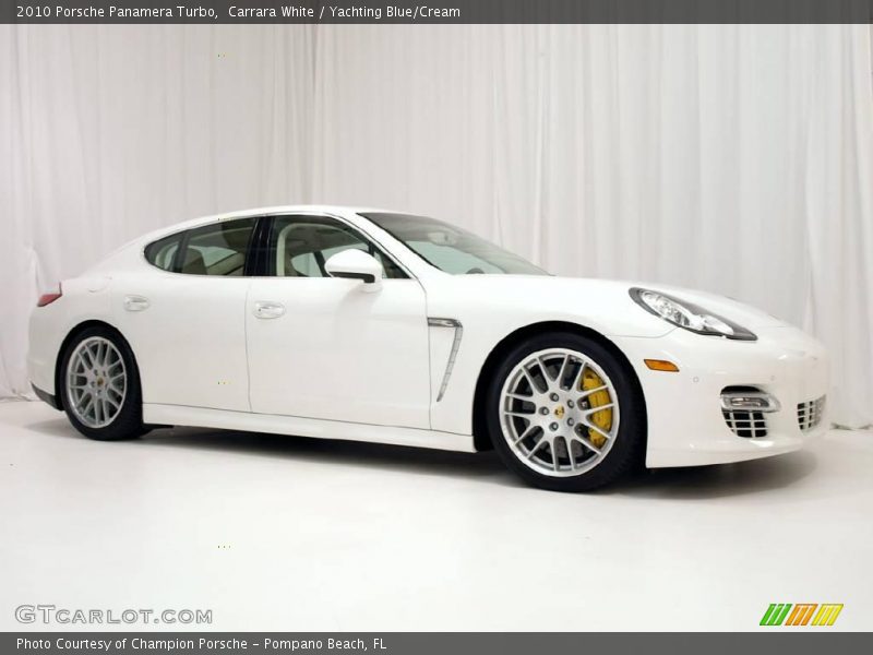 Carrara White / Yachting Blue/Cream 2010 Porsche Panamera Turbo