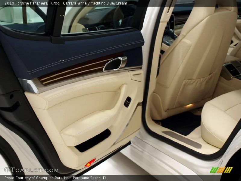 Carrara White / Yachting Blue/Cream 2010 Porsche Panamera Turbo