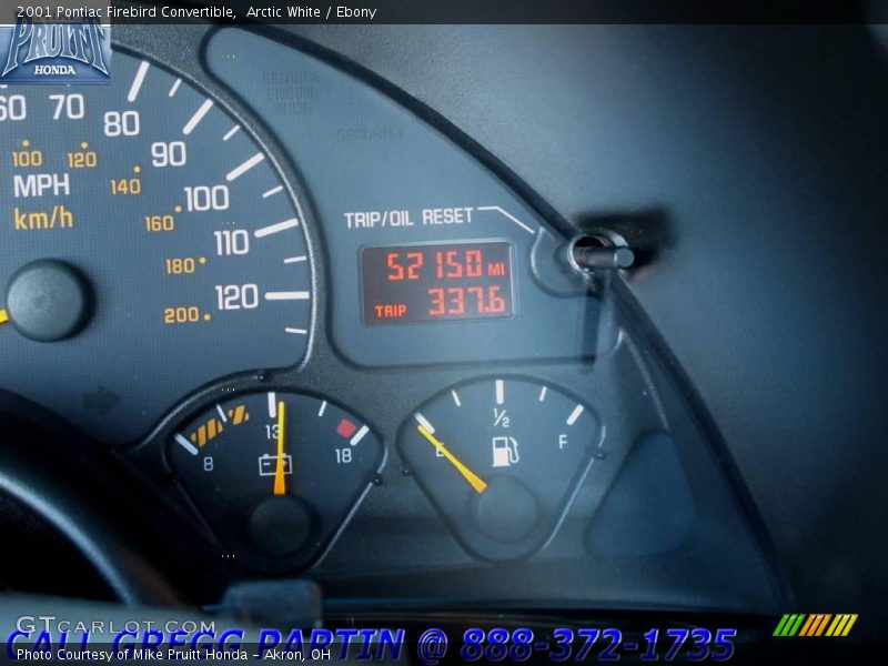 Arctic White / Ebony 2001 Pontiac Firebird Convertible