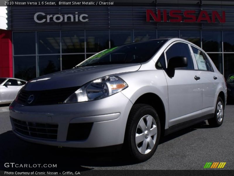 Brilliant Silver Metallic / Charcoal 2010 Nissan Versa 1.6 Sedan