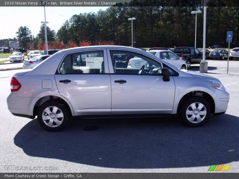 Brilliant Silver Metallic / Charcoal 2010 Nissan Versa 1.6 Sedan