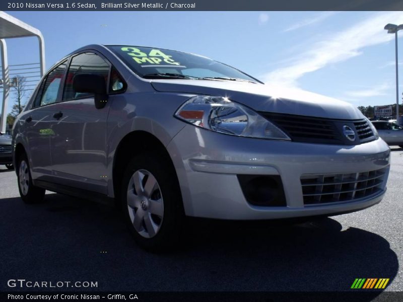 Brilliant Silver Metallic / Charcoal 2010 Nissan Versa 1.6 Sedan
