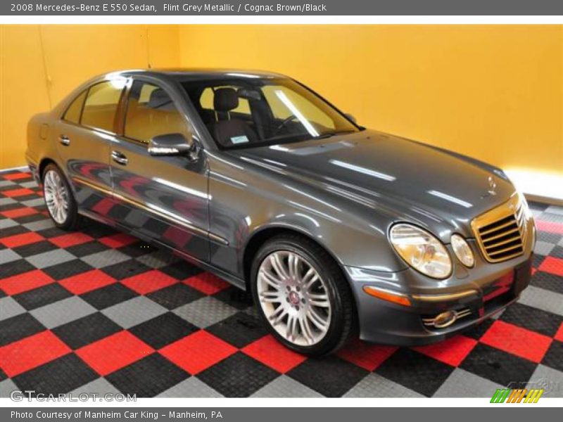 Flint Grey Metallic / Cognac Brown/Black 2008 Mercedes-Benz E 550 Sedan