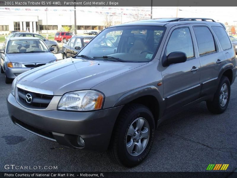Parchment Gold Metallic / Beige 2001 Mazda Tribute ES V6 4WD