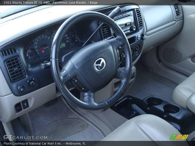 Parchment Gold Metallic / Beige 2001 Mazda Tribute ES V6 4WD