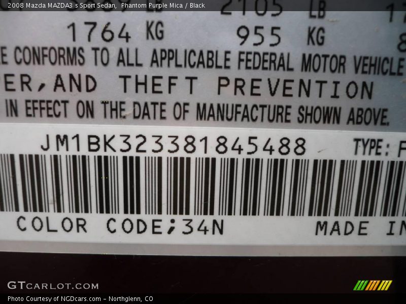 Phantom Purple Mica / Black 2008 Mazda MAZDA3 s Sport Sedan