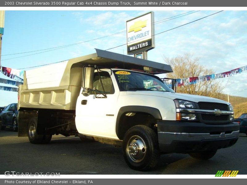Summit White / Dark Charcoal 2003 Chevrolet Silverado 3500 Regular Cab 4x4 Chassis Dump Truck