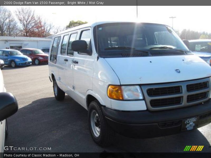 Bright White / Mist Gray 2000 Dodge Ram Van 1500 Passenger