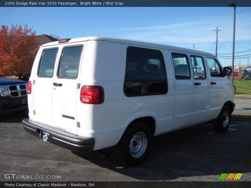 Bright White / Mist Gray 2000 Dodge Ram Van 1500 Passenger