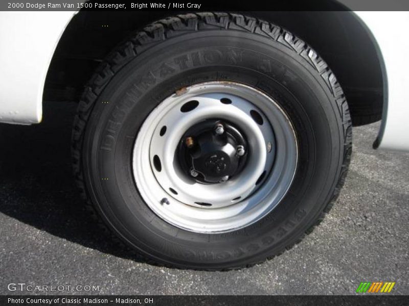 Bright White / Mist Gray 2000 Dodge Ram Van 1500 Passenger