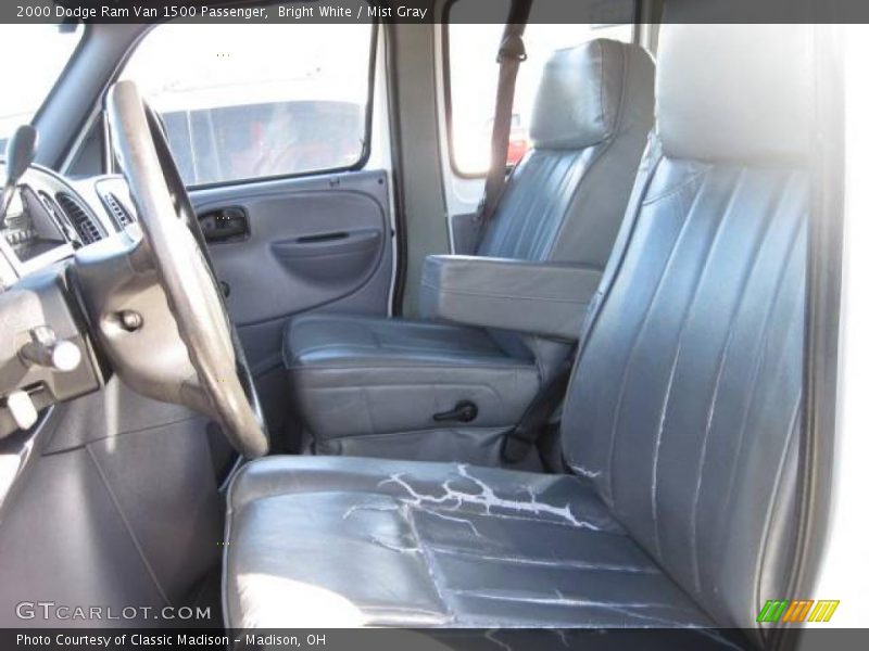 Bright White / Mist Gray 2000 Dodge Ram Van 1500 Passenger