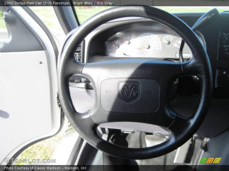 Bright White / Mist Gray 2000 Dodge Ram Van 1500 Passenger