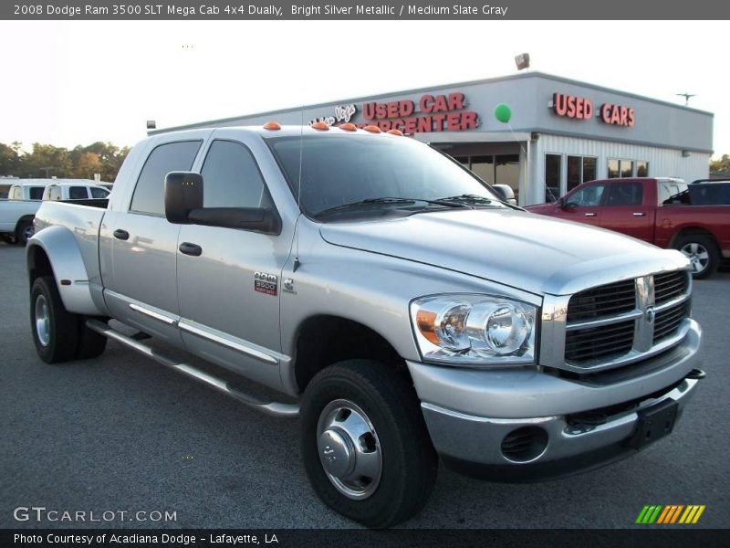 Bright Silver Metallic / Medium Slate Gray 2008 Dodge Ram 3500 SLT Mega Cab 4x4 Dually