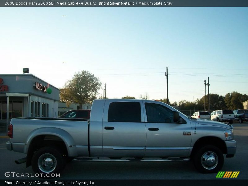 Bright Silver Metallic / Medium Slate Gray 2008 Dodge Ram 3500 SLT Mega Cab 4x4 Dually