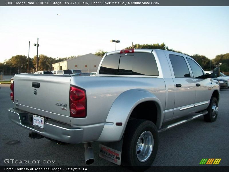 Bright Silver Metallic / Medium Slate Gray 2008 Dodge Ram 3500 SLT Mega Cab 4x4 Dually