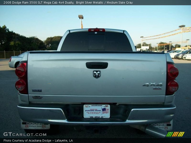 Bright Silver Metallic / Medium Slate Gray 2008 Dodge Ram 3500 SLT Mega Cab 4x4 Dually